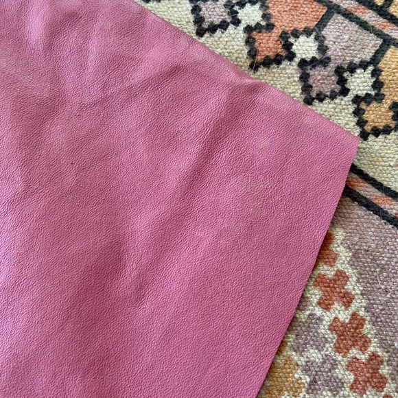 Pink leather vintage plus size skirt size 10-14 - Picture 7 of 8